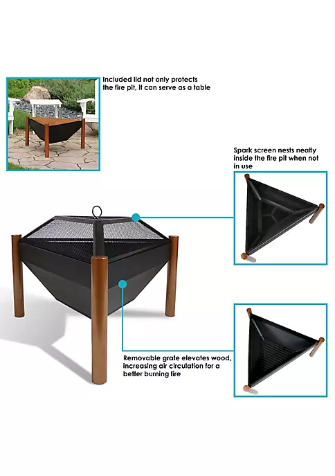 Coupon ๐ฅฐ 31 in Triangle Steel Fire Pit Table with Grate, Poker, and Screen by Sunnydaze Decor ๐ 6 Coupon ๐ฅฐ 31 in Triangle Steel Fire Pit Table with Grate, Poker, and Screen by Sunnydaze Decor ๐ - Image 4