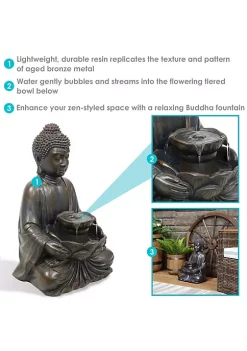 Wholesale ✨ Peaceful Buddha Electric Outdoor Garden Water Fountain - 18 in by Sunnydaze Decor 🌟 -Sunnydaze Decor Shop Belk 2309