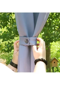 Deals ⌛ Indoor/Outdoor Polyester Curtain Tiebacks - Gray - Set of 4 by Sunnydaze Decor 👍