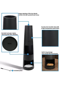 Discount 🔥 Heavy-Duty Steel Chiminea Fire Pit with Log Storage - 49 in by Sunnydaze Decor ⌛ -Sunnydaze Decor Shop Belk 2326