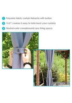 Deals ⌛ Indoor/Outdoor Polyester Curtain Tiebacks - Gray - Set of 4 by Sunnydaze Decor 👍 -Sunnydaze Decor Shop Belk 234