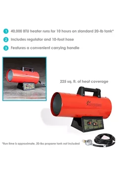 Deals 👏 40,000 BTU Steel Forced Air Propane Heater with Auto Shut Off by Sunnydaze Decor ⌛ -Sunnydaze Decor Shop Belk 2342