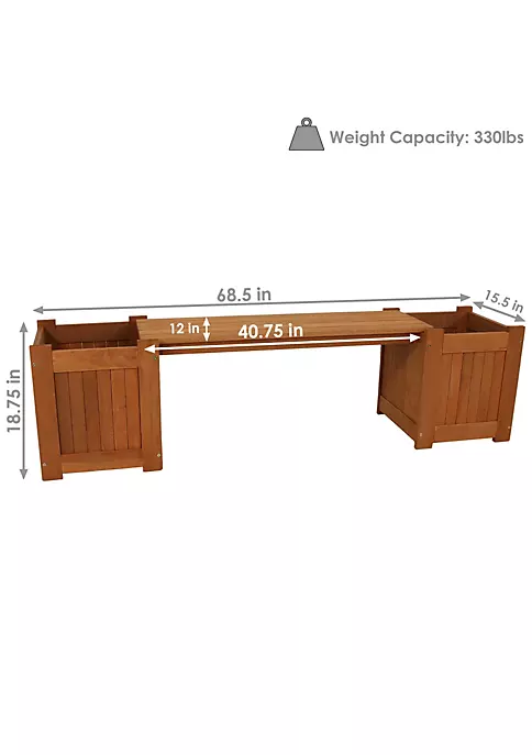 Coupon โญ Meranti Wood Outdoor Bench with Planter Boxes by Sunnydaze Decor ๐ 6 Coupon โญ Meranti Wood Outdoor Bench with Planter Boxes by Sunnydaze Decor ๐ - Image 4
