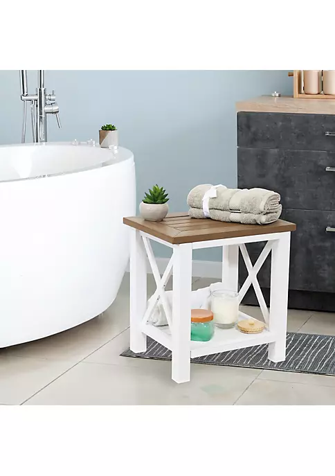 Best Pirce 🧨 17.25 in Polystyrene Corner Stool with Storage Shelf - Farmhouse by Sunnydaze Decor ❤️ 3 Best Pirce 🧨 17.25 in Polystyrene Corner Stool with Storage Shelf - Farmhouse by Sunnydaze Decor ❤️