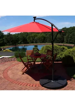 Buy 💯 9.5 ft Solar Cantilever Offset Patio Umbrella - Cherry by Sunnydaze Decor 🤩 -Sunnydaze Decor Shop Belk 2389