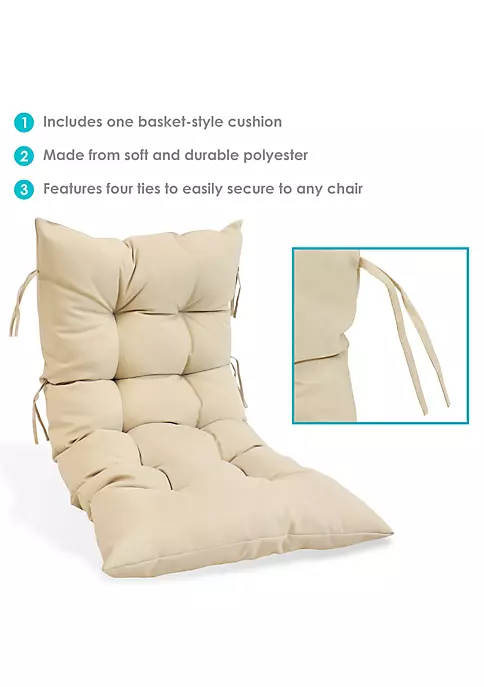 Wholesale 🧨 Basket Chair Replacement Cushion - Beige by Sunnydaze Decor 🧨 6 Wholesale 🧨 Basket Chair Replacement Cushion - Beige by Sunnydaze Decor 🧨 - Image 4