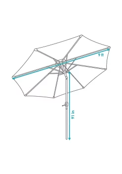 Best Pirce 😀 9 ft Aluminum Patio Umbrella with Tilt and Crank - Awning Stripe by Sunnydaze Decor 🎁 -Sunnydaze Decor Shop Belk 2411