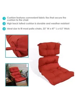 Brand new ⌛ Sunnydaze Tufted High Back Olefin Indoor/Outdoor Patio Chair Cushion - Red by Sunnydaze Decor 💯 -Sunnydaze Decor Shop Belk 2421