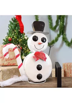 Buy 🧨 Snowman with 🍬 Candy Cane Indoor/Outdoor Metal Decoration - 21 in by Sunnydaze Decor 🛒 -Sunnydaze Decor Shop Belk 2429