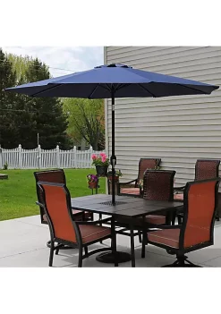 Budget ✔️ 9 ft Aluminum Patio Umbrella with Tilt and Crank - Navy Blue by Sunnydaze Decor ✨ -Sunnydaze Decor Shop Belk 2450