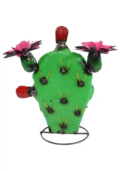 Discount 🎁 Yellow-Needled Barrel Cactus Metal Statue by Sunnydaze Decor 💯 -Sunnydaze Decor Shop Belk 2460