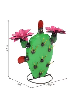 Discount 🎁 Yellow-Needled Barrel Cactus Metal Statue by Sunnydaze Decor 💯 -Sunnydaze Decor Shop Belk 2461