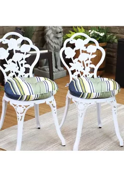 Best deal ✔️ Outdoor Round Bistro Seat Cushion - Earth Tone Stripes - Set of 2 by Sunnydaze Decor 👏