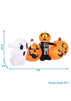Discount 🔔 Haunted Pumpkin Patch 🎃 Halloween Inflatable Yard Decoration - 7 ft by Sunnydaze Decor 💯 -Sunnydaze Decor Shop Belk 2523