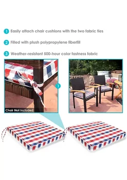 Wholesale 🛒 Sunnydaze 2 Square Outdoor Seat Cushions with Ties - Americano by Sunnydaze Decor ⭐ -Sunnydaze Decor Shop Belk 2528