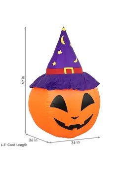 New ❤️ Sunnydaze Jack-O-Lantern with Witch Hat Inflatable Decoration by Sunnydaze Decor ⭐ -Sunnydaze Decor Shop Belk 253