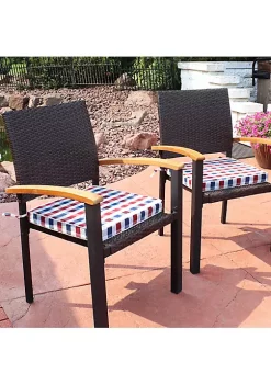 Wholesale 🛒 Sunnydaze 2 Square Outdoor Seat Cushions with Ties - Americano by Sunnydaze Decor ⭐ -Sunnydaze Decor Shop Belk 2530