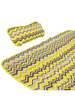 Best Sale 🌟 Sunnydaze Quilted Hammock Pad and Pillow Set - Yellow & Gray Chevron by Sunnydaze Decor 🎁 -Sunnydaze Decor Shop Belk 2545