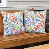 Best deal 😀 Indoor/Outdoor Square Throw Pillow - 16 in - Bold Paisley by Sunnydaze Decor ✨