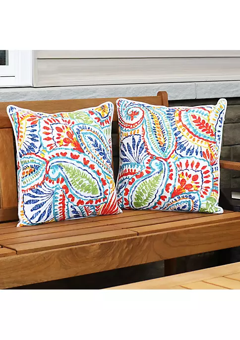 Best deal 😀 Indoor/Outdoor Square Throw Pillow - 16 in - Bold Paisley by Sunnydaze Decor ✨ 8 Best deal 😀 Indoor/Outdoor Square Throw Pillow - 16 in - Bold Paisley by Sunnydaze Decor ✨ - Image 6