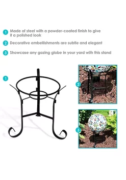 Buy 😀 Traditional Style Steel Outdoor Gazing Globe Stand - Black by Sunnydaze Decor 🔔 -Sunnydaze Decor Shop Belk 2579