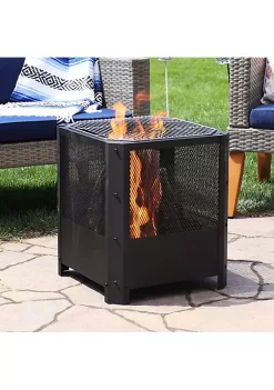 Budget 🤩 16 in Grelha Square Steel Fire Pit with Grilling Grate - Black by Sunnydaze Decor ❤️