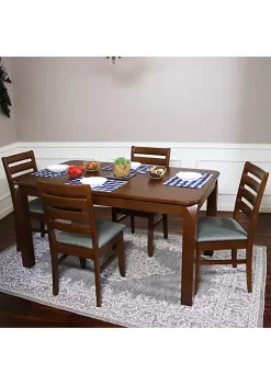 Discount ✨ Dorian 5-Piece Wooden Dining Table and Chairs Set - Dark Walnut by Sunnydaze Decor ❤️