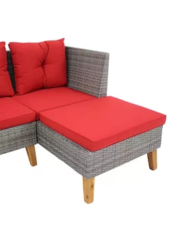 Outlet ๐ Alastair Rattan Patio Sectional with Coffee Table - Red Cushions by Sunnydaze Decor ๐ 10 Outlet ๐ Alastair Rattan Patio Sectional with Coffee Table - Red Cushions by Sunnydaze Decor ๐ -Sunnydaze Decor Shop Belk 2631