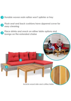 Outlet ๐ Alastair Rattan Patio Sectional with Coffee Table - Red Cushions by Sunnydaze Decor ๐ 11 Outlet ๐ Alastair Rattan Patio Sectional with Coffee Table - Red Cushions by Sunnydaze Decor ๐ -Sunnydaze Decor Shop Belk 2632