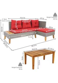 Outlet ๐ Alastair Rattan Patio Sectional with Coffee Table - Red Cushions by Sunnydaze Decor ๐ 12 Outlet ๐ Alastair Rattan Patio Sectional with Coffee Table - Red Cushions by Sunnydaze Decor ๐ -Sunnydaze Decor Shop Belk 2633