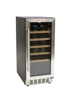 Hot Sale 🌟 Sunnydaze Stainless Steel Beverage Refrigerator with Wooden Shelves - 33-Bottle Capacity by Sunnydaze Decor ✔️ -Sunnydaze Decor Shop Belk 2636