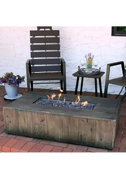 Best Pirce 🔥 48 in Rustic Faux Wood Propane Gas Fire Pit Table with Cover by Sunnydaze Decor 😀