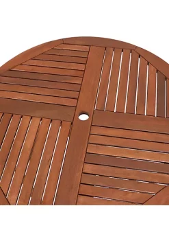 Best Sale 🎁 Meranti Wood 5-Piece Folding Patio Round Dining Table and Chairs by Sunnydaze Decor ❤️ -Sunnydaze Decor Shop Belk 2686