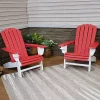 Buy ⌛ Sunnydaze All-Weather Red/White Adirondack Chair with Drink Holder - Set of 2 by Sunnydaze Decor 🥰
