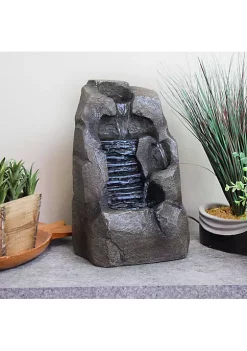 Outlet 🥰 Stony Rock Waterfall Resin Indoor Tabletop Water Fountain - 11 in by Sunnydaze Decor ✔️
