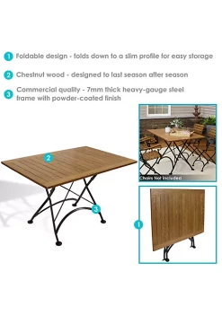 Hot Sale 🎉 47.5 in European Chestnut Folding Rectangular Patio Dining Table by Sunnydaze Decor 😍 -Sunnydaze Decor Shop Belk 2726