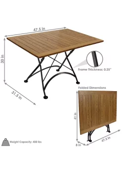 Hot Sale 🎉 47.5 in European Chestnut Folding Rectangular Patio Dining Table by Sunnydaze Decor 😍 -Sunnydaze Decor Shop Belk 2727