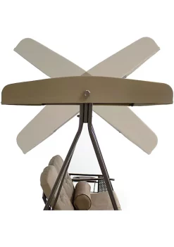 Cheap 😉 2-Person Adjustable Steel Swing Bench with Canopy/Cushion - Beige by Sunnydaze Decor ✔️ -Sunnydaze Decor Shop Belk 2731