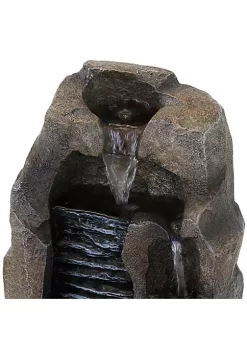 Outlet 🥰 Stony Rock Waterfall Resin Indoor Tabletop Water Fountain - 11 in by Sunnydaze Decor ✔️ -Sunnydaze Decor Shop Belk 274