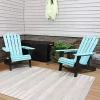 Best Sale 🧨 Sunnydaze Turquoise/Black Adirondack Chair with Drink Holder - Set of 2 by Sunnydaze Decor ✨