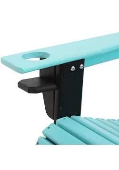 Best Sale 🧨 Sunnydaze Turquoise/Black Adirondack Chair with Drink Holder - Set of 2 by Sunnydaze Decor ✨ -Sunnydaze Decor Shop Belk 2747