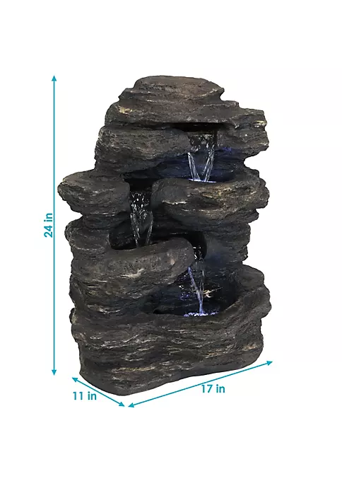 Discount ๐ Polystone Rock Falls Waterfall Fountain with LED Lights - 24 in by Sunnydaze Decor โจ 7 Discount ๐ Polystone Rock Falls Waterfall Fountain with LED Lights - 24 in by Sunnydaze Decor โจ - Image 5