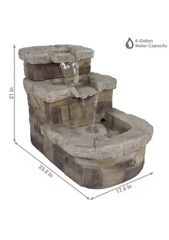 Budget ๐ Polyresin 3-Tiered Brick Steps Outdoor Water Fountain - 21 in by Sunnydaze Decor ๐ 12 Budget ๐ Polyresin 3-Tiered Brick Steps Outdoor Water Fountain - 21 in by Sunnydaze Decor ๐ -Sunnydaze Decor Shop Belk 2771