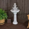 Discount 😍 Ornate Elegance Outdoor Solar Fountain with Battery - White by Sunnydaze Decor 😍
