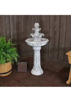 Discount 😍 Ornate Elegance Outdoor Solar Fountain with Battery - White by Sunnydaze Decor 😍