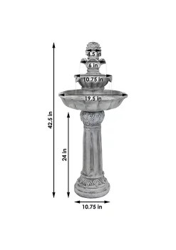Discount 😍 Ornate Elegance Outdoor Solar Fountain with Battery - White by Sunnydaze Decor 😍 -Sunnydaze Decor Shop Belk 2781