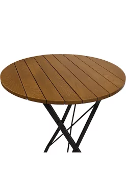 Budget 👍 28 in European Chestnut Round Folding Patio Bar-Height Table by Sunnydaze Decor 🧨 -Sunnydaze Decor Shop Belk 2785