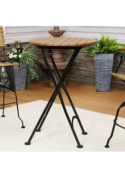 Budget 👍 28 in European Chestnut Round Folding Patio Bar-Height Table by Sunnydaze Decor 🧨 -Sunnydaze Decor Shop Belk 2788