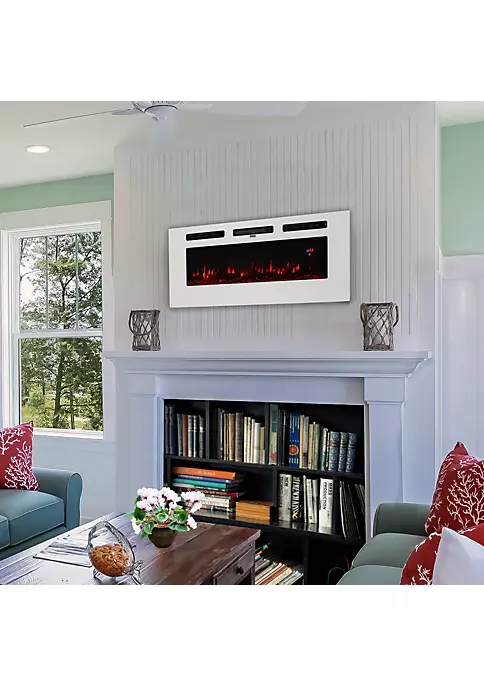 Hot Sale ๐ 50 in Sophisticated Hearth Indoor Electric Fireplace - White by Sunnydaze Decor ๐ 3 Hot Sale ๐ 50 in Sophisticated Hearth Indoor Electric Fireplace - White by Sunnydaze Decor ๐