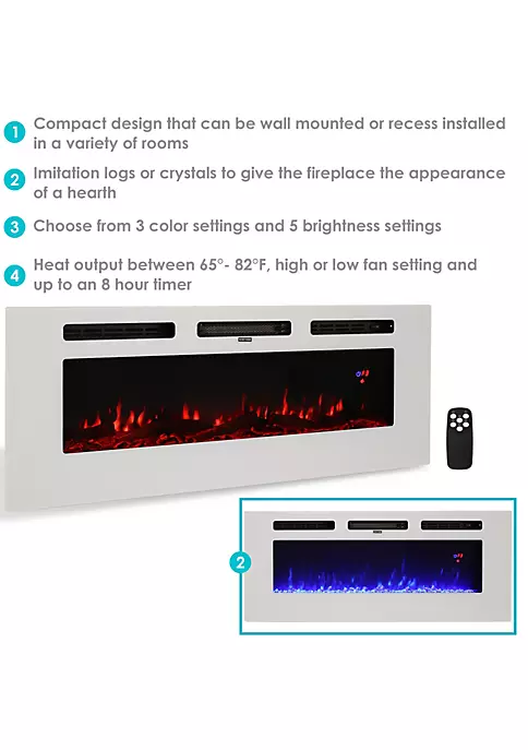 Hot Sale ๐ 50 in Sophisticated Hearth Indoor Electric Fireplace - White by Sunnydaze Decor ๐ 6 Hot Sale ๐ 50 in Sophisticated Hearth Indoor Electric Fireplace - White by Sunnydaze Decor ๐ - Image 4